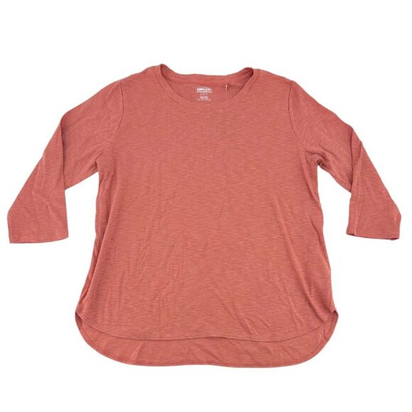 Kirkland Signature Tops - Kirkland | Women's 3/4 Sleeve Cotton Slub Tee | Pink | Large